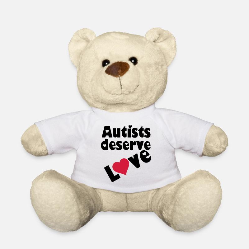 Autists deserve Love Autist Autismus Geschenk - Teddy - Weiß