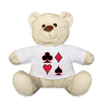 Poker Deck Dealer Trumpf Spielkarten Skat Canasta - Teddy - Weiß - Vorne