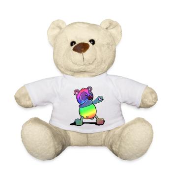Panda coloré - Dab Dance - Tamponnage - Panda - Nounours - blanc - Devant
