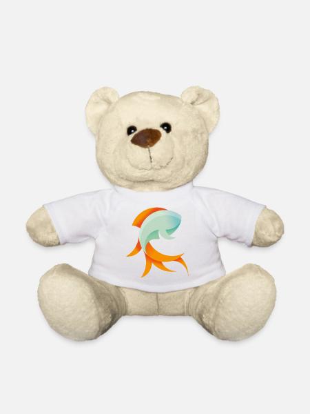 Fisch Fische Sternzeichen Geschenk Angeln Ozean - Teddy - Weiß