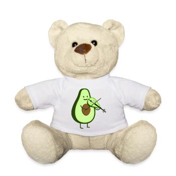 Avocado mit Geige - Teddy - Weiß - Vorne