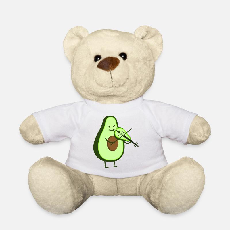 Avocado mit Geige - Teddy - Weiß