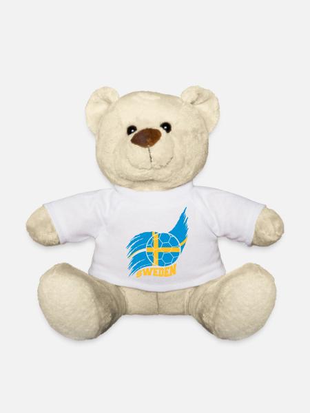 Flagge Ball Schweden Schwedischer Fußball Fan Logo - Teddy - Weiß