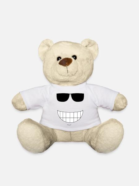 großes fröhliches Lachen - Teddy - Weiß