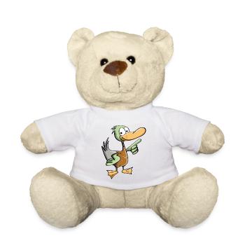 Funny - duck comic - Teddy Bear - white - Front