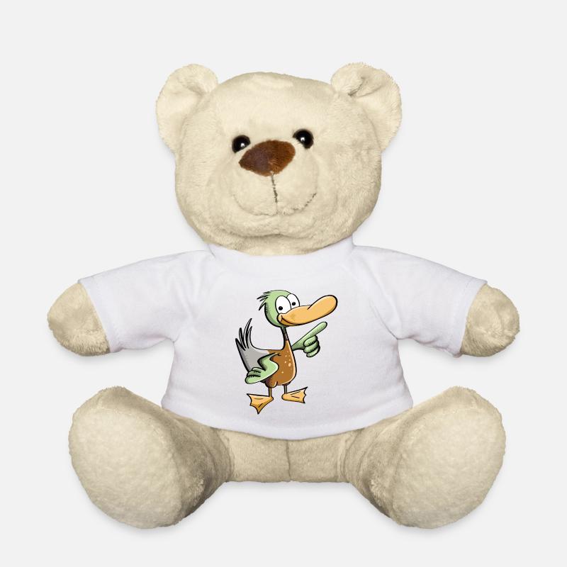 drôle - canard comique - Nounours - blanc
