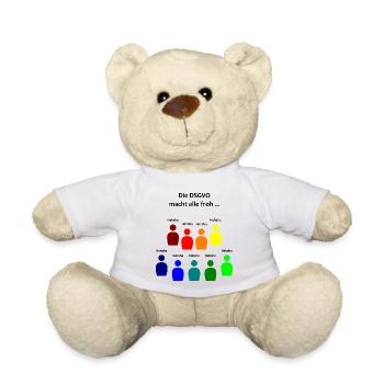 RGPD tous heureux confidentialité confidentialité entrepreneur juriste - Nounours - blanc - Devant