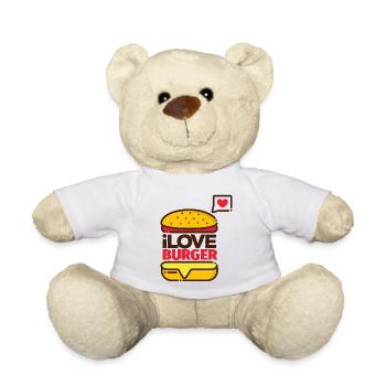 I love burger gift, idea - Teddy Bear - white - Front