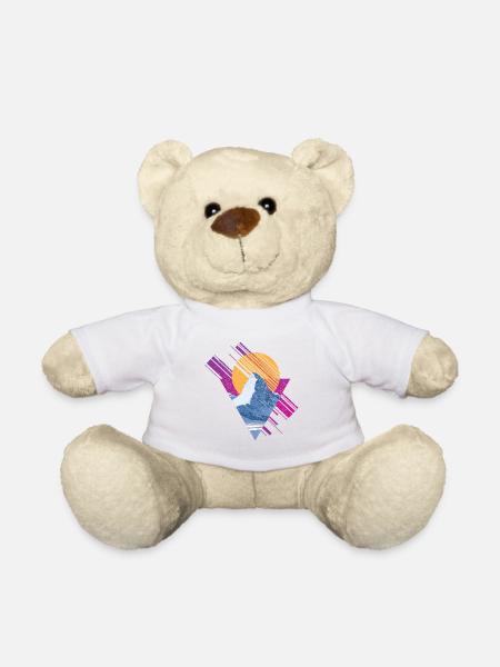 Mountain Peak Mountain Snowboarder Minimaliste - Nounours - blanc