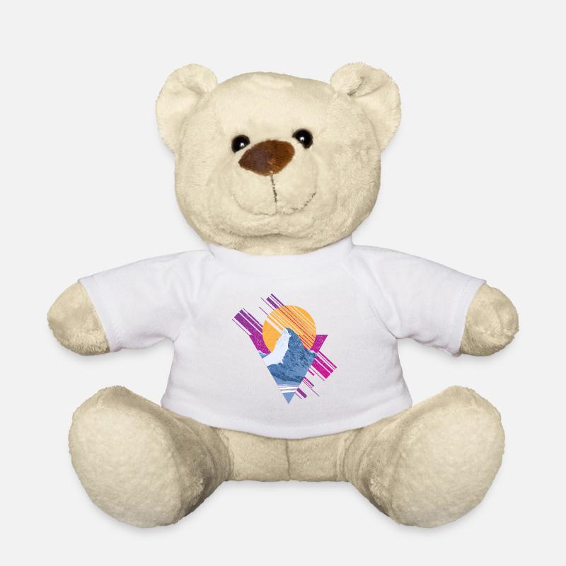 Mountain Peak Mountain Snowboarder Minimaliste - Nounours - blanc