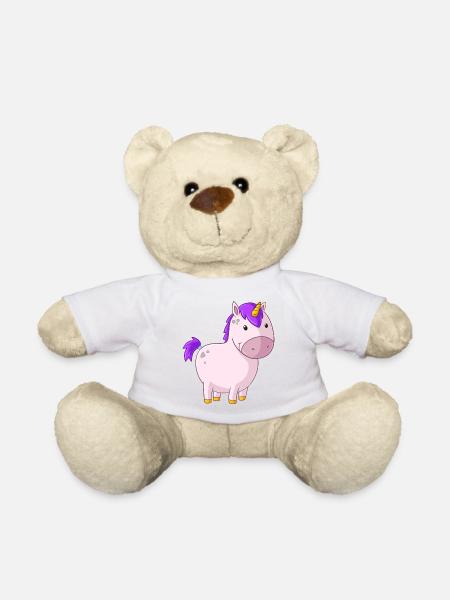 Fat cartoon unicorn - Teddy Bear - white