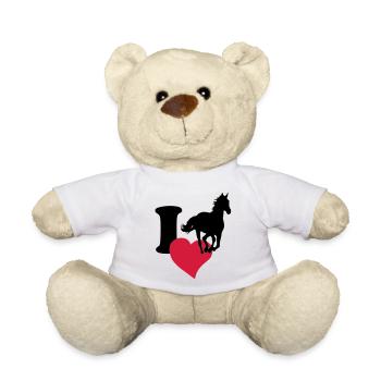 I love horses - Ich liebe Pferde - Teddy - Weiß - Vorne