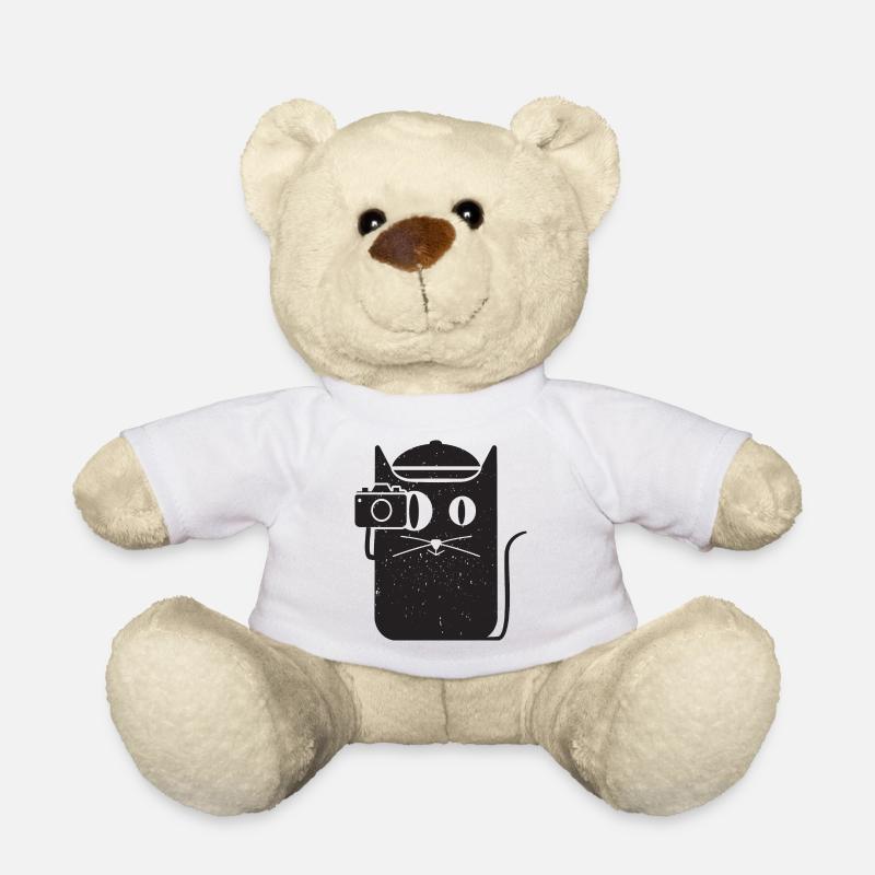 Cool simple chat et caméra - Nounours - blanc