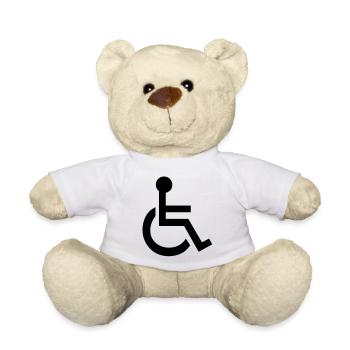Disabled Wheelchair Symbol - Teddy Bear - white - Front