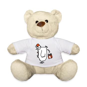 christmas chick crazy chicken - Teddy Bear - white - Front