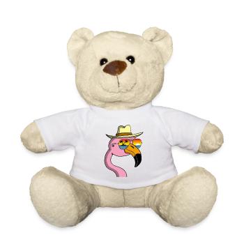 Flamingo on vacation - Teddy Bear - white - Front
