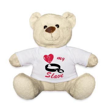 I love my slave - Halsband 2-farbig - Teddy - Weiß - Vorne