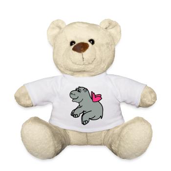 Fliegendes Nilpferd - Teddy - Weiß - Vorne