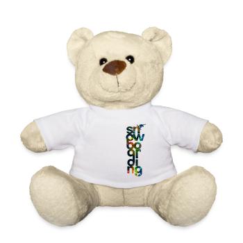 Snowboard Wintersport - Teddy - Weiß - Vorne