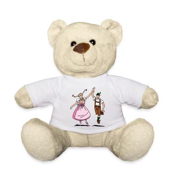 Paire dans Dirndl et culotte - Nounours - blanc - Devant
