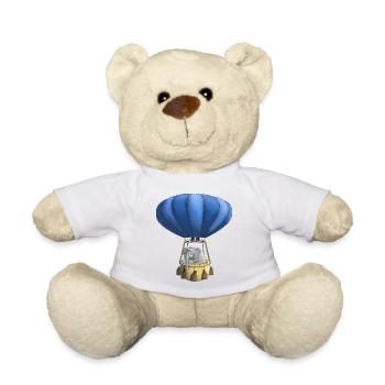 Balloon Cartoon - Hot Air Balloon - Teddy Bear - white - Front