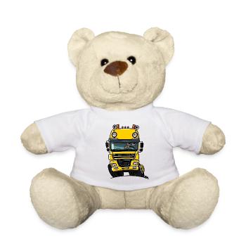0810 D truck CF yellow - Teddy Bear - white - Front