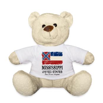Mississippi Flag - Vintage Look - Teddy - Weiß - Vorne