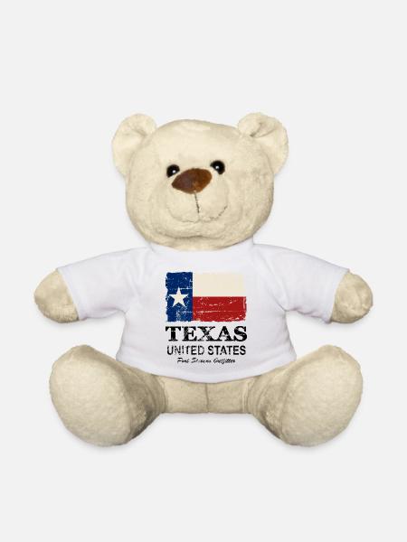 Texas Flag - Vintage Look - Teddy - Weiß