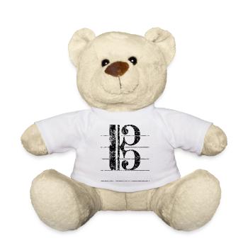 Tenorschlüssel - Notenschlüssel Cello / Posaune - Teddy - Weiß - Vorne