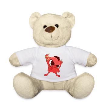 Monstre rouge - Nounours - blanc - Devant
