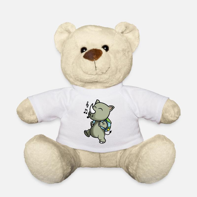 Fröhlicher Tier Schulanfänger - Teddy - Weiß
