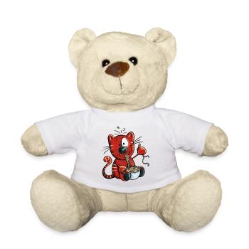 Mignon chat comique - Nounours - blanc - Devant