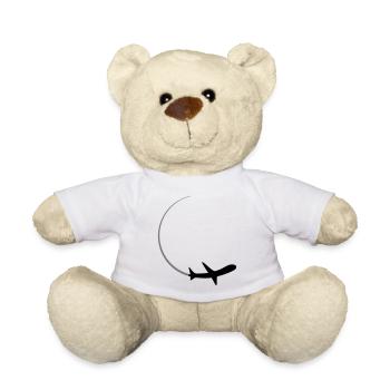 courbe logo cercle rond ligne avion avion mouche p - Nounours - blanc - Devant