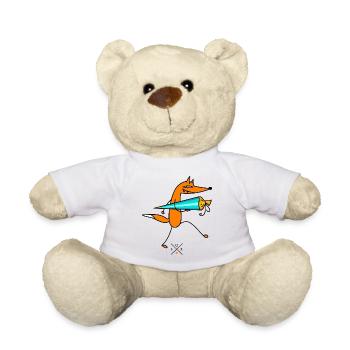 Smart Fox avec sac de sucre - Nounours - blanc - Devant