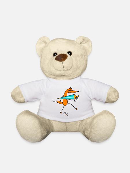 Schlauer Fuchs mit Zuckertüte - Teddy - Weiß