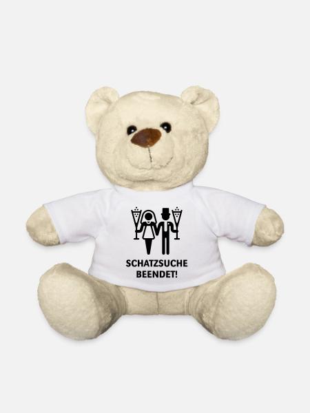 Schatzsuche Beendet! (Brautpaar, Hochzeit, Heirat) - Teddy - Weiß