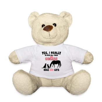 Chevaux Chiens et chats - Nounours - blanc - Devant