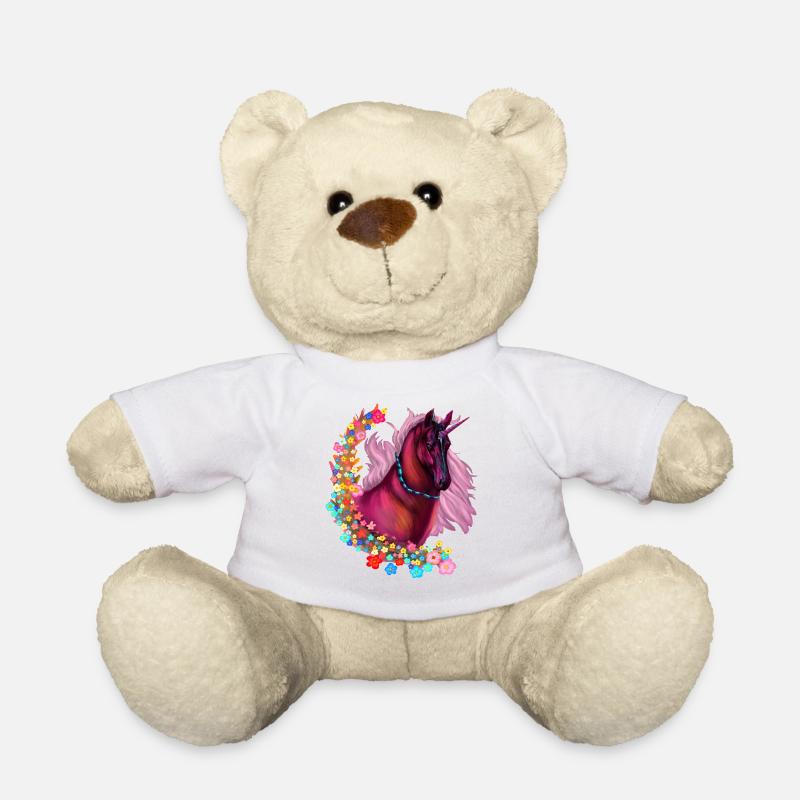 Rosa Einhorn - Teddy - Weiß