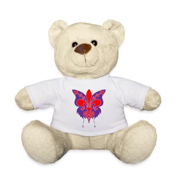 Florenzlilie mit Schmetterlingsschattenbild - Teddy - Weiß - Vorne
