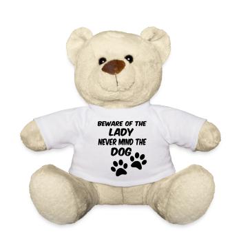 Pay attention to the lady not the dog, dogs woman * - Teddy Bear - white - Front
