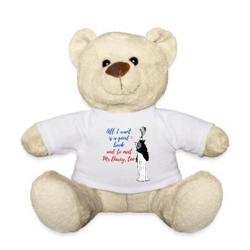 Un bon livre et Mr Darcy - Nounours - blanc - Devant