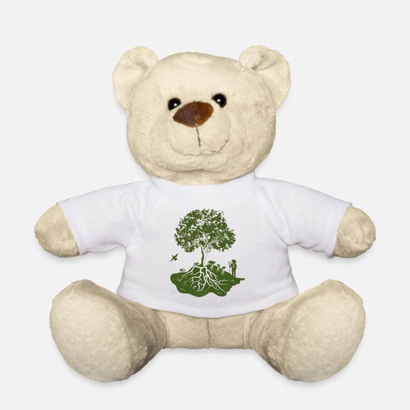 Permaculture: trees, humans, nature and animals - Teddy Bear - white