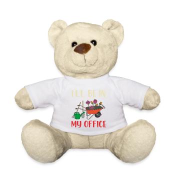 I'm gardening in my office garden - Teddy Bear - white - Front
