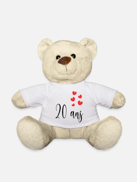 20 ANS. ANNIVERSAIRE. HAPPY BIRTHDAY. JOYEUX ANNIV - Nounours - blanc