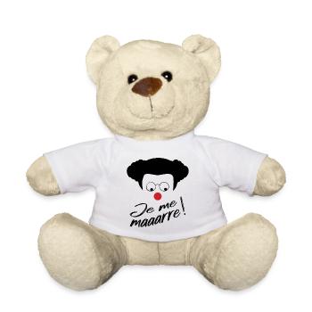Coluche - Je me marre ! Citation Humour comique - Nounours - blanc - Devant