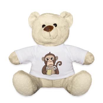 Mürrischer kleiner Affe mit Kaffee Morgenmuffel - Teddy - Weiß - Vorne