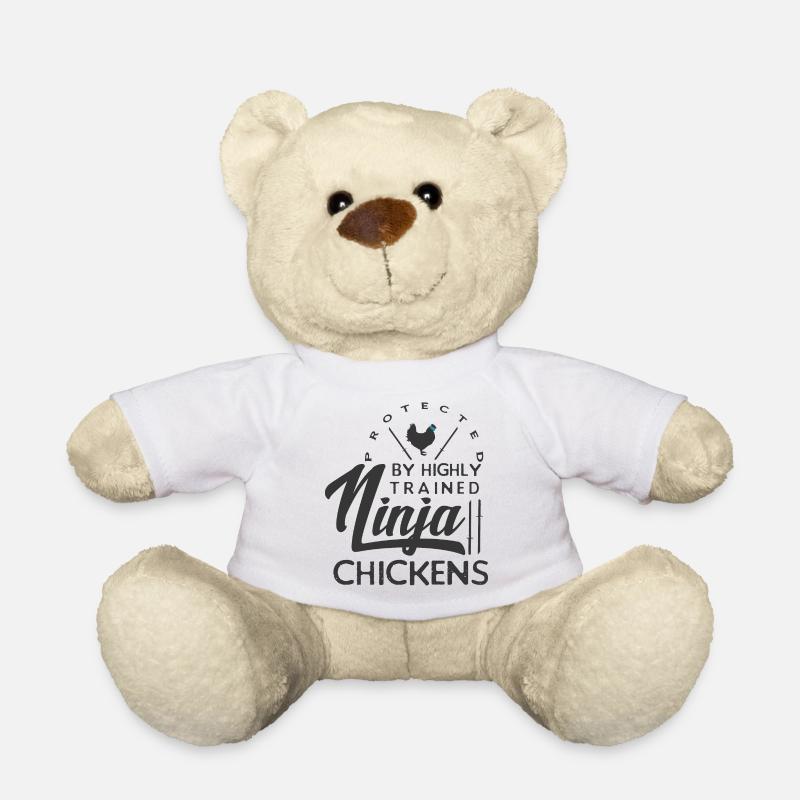 Protégé par des poulets ninja hautement qualifiés - Nounours - blanc