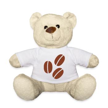 Coffee Caffeine Coffee Bean Gift - Teddy Bear - white - Front