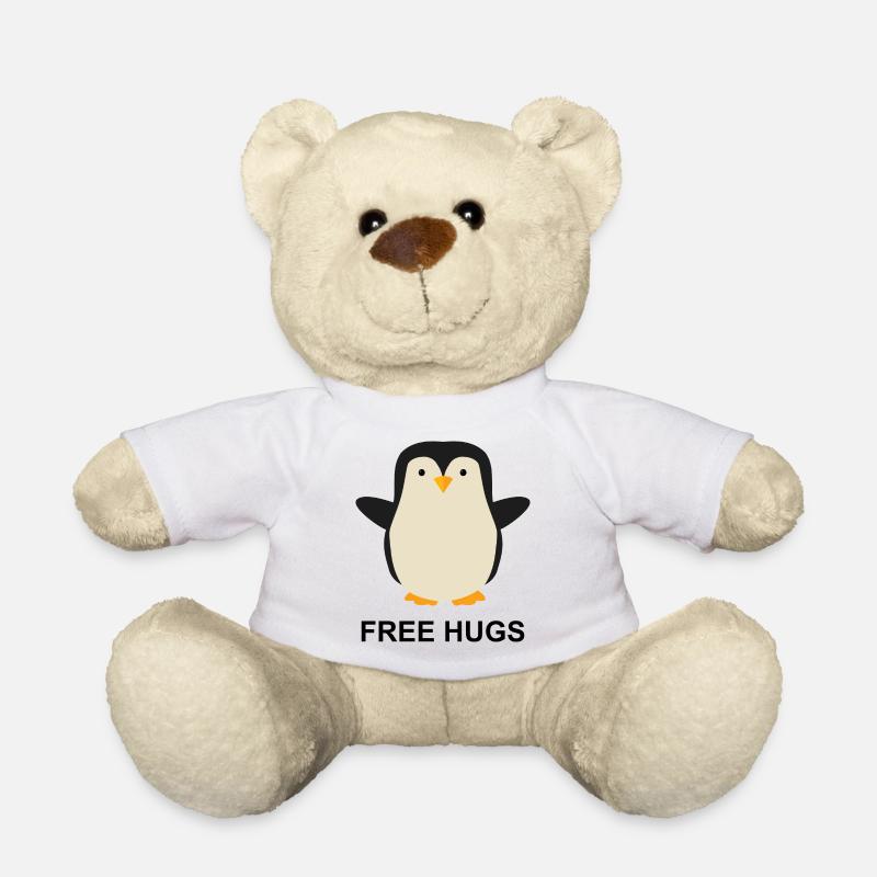 Pinguin Free Hugs süß - Teddy - Weiß