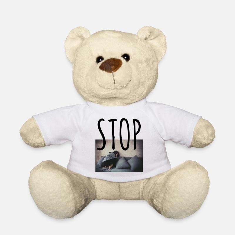 Stop aux violences conjugales,stop aux féminicides - Nounours - blanc